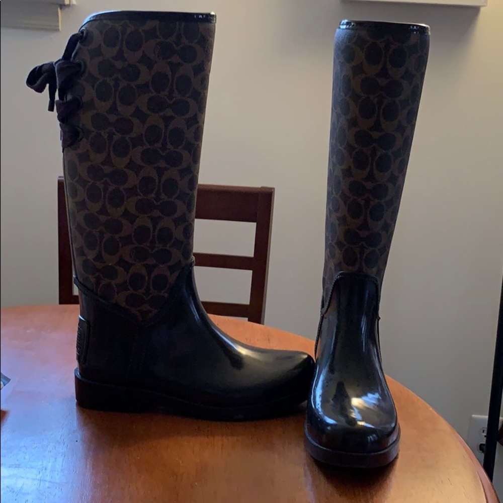 Coach tall rain boots
